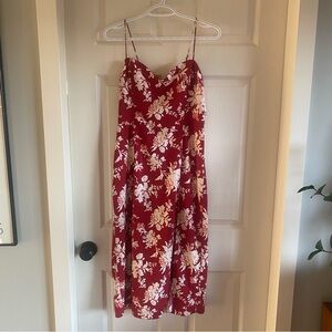 Abercrombie & Fitch Red Floral Midi Dress